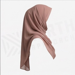 Hiyab de Chifón de Color Sólido para Mujer, Transpirable, para Uso Diario, Pañuelo Étnico de Oriente Medio - Product Image 3