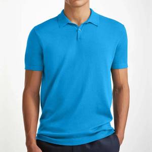 Camiseta de Golf Transpirable para Hombre, de Secado Rápido, Manga Corta, Casual, Sólida, 100% Algodón, Personalizada para Hombre, Color Azul - Product Image 4