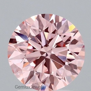 Diamant de laboratoire certifié IGI VS Clarity, 7,5 carats, rose vif, taille brillant rond, cultivé en laboratoire, pour pendentif - Product Image 1