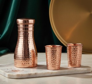 Bouteille d'eau en cuivre de luxe avec couvercle hermétique, idéale pour le sport, les voyages, le bureau, la maison, vaisselle écologique haut de gamme. - Product Image 6