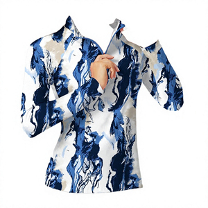 เสื้อเชิ้ตผ้าฝ้ายทอแขนสั้นความยาวปกติเนื้อนุ่มสีพื้นลำลองสำหรับผู้หญิง - Product Image 1