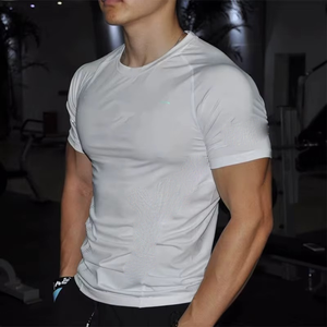 Camisetas Deportivas para Hombre al Por Mayor, de Alta Calidad, Transpirables, Ecológicas, para Gimnasio y Running, de Algodón y Poliéster, Cuello Redondo, OEM - Product Image 3