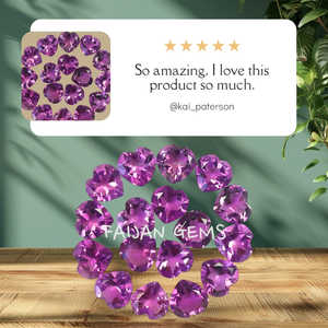 Perles de pierres précieuses en vrac en forme de coeur à facettes en améthyste naturelle pour la fabrication de bijoux - Product Image 2