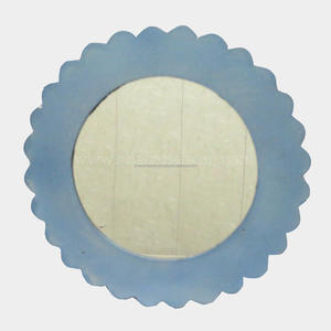 Espejo de Pared Redondo Moderno con Borde Festoneado, Espejo de Vanidad Colgante para Sala de Estar, Dormitorio, Baño, Decoración de Pared con Marco Artístico Hecho a Mano - Product Image 3