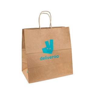 Bolsas de Papel Kraft para Entrega de Comida en Restaurantes, Ecológicas, con Asas Planas, para Sushi y Comida para Llevar, Personalizables de Fábrica - Product Image 1
