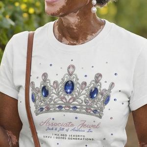 T-shirt graphique Couronne de Bijoux pour Femme, en Coton Doux, Col Rond, Manches Courtes, Décontracté, Tendance, Vêtement Quotidien - Product Image 5