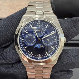 Montre mécanique automatique pour homme, moderne, élégante, de luxe, bracelet en acier inoxydable, cadran bleu, calendrier perpétuel décontracté - Product Image 1