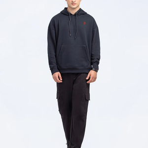 Wholesale Black Cotton Pullover Hoodie New Design Hoodies Custom Logo Digital Printing Drop Shoulder casual wear - Product Image 1