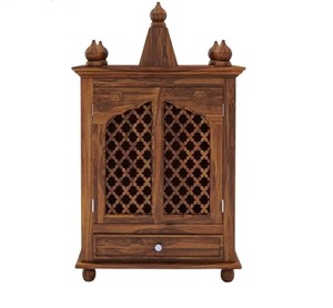 Fully Carved Solid Wood Farmhouse Modern Home Shrine & Tabletop Temple Mandapam | B2B Wholesale Furniture India - Product Image 1