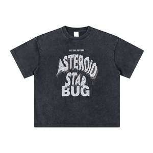 T-shirt Homme Oversize en Coton Lourd, Style Streetwear Personnalisé OEM, Épaules Tombantes, avec Applique Broderie et Patch, Coupe Courte - Product Image 3