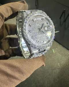 Reloj de Cuarzo con Esfera de Cristal, Números Romanos, Fecha Automática, Acero Inoxidable, Reloj de Pulsera de Lujo para Hombre - Product Image 4