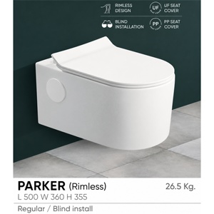 Inodoro Suspendido sin Borde, de Una Pieza, de Porcelana, con Sifón en S, Tanque Oculto, Diseño Minimalista, Mueble de Baño Ecológico - Product Image 4