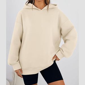 Sudadera con Capucha Extra Grande para Mujer, Tejido de Algodón, con Bolsillo Delantero, Corte Holgado, Informal - Product Image 4