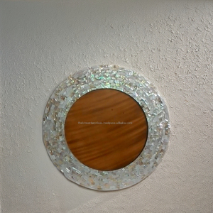 Best Quality Modern Mother of Pearl Inlay Round <b>Mirror</b> for Luxury Hotel Apartment and Buildings - Product Image 2