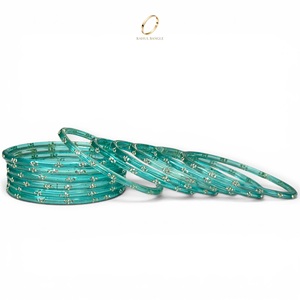 Glamurosos Brazaletes de Cristal Kashmiri Azul Claro con Cristales en Forma de Gota de Lluvia para Mujer, para Bodas y Fiestas, Precio al por Mayor - Product Image 3