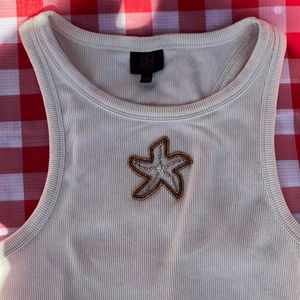 Camiseta de moda con bordado de cuentas y abalorios, elegante, de moda, con cuentas hechas a mano, superventas, color personalizable, camiseta blanca - Product Image 6