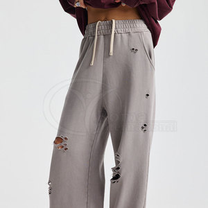 Pantalones Deportivos con Logo Personalizado, Estilo Vintage, Desgastados por el Sol, de Algodón y Felpa, para Hombre - Product Image 2