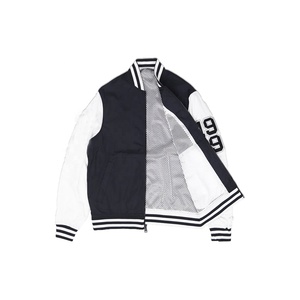 Wholesale Custom Satin Varsity Jacket for Men High Quality <b>Stand</b> Collar Winter Bomber Jacket - Product Image 2