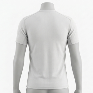 Men's White Short Sleeve Crew Neck Moisture Wicking T-Shirt 100% Polyester <b>Mesh</b> Solid Color All Seasons Athletic Fit - Product Image 2