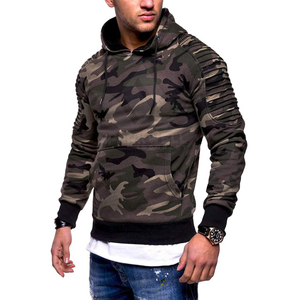 Sudadera con Capucha de Camuflaje para Hombre, Corte Ajustado, Informal, con Bolsillo, Estampado por Sublimación, Poliéster, Felpa Francesa, Ropa de Otoño - Product Image 2