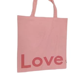 Nueva Bolsa de Lona con Diseño Estético y Elegante, con Cierre de Cremallera, Color Pastel, para Llevar al Hombro, con Texto Rojo, Linda y Minimalista - Product Image 1