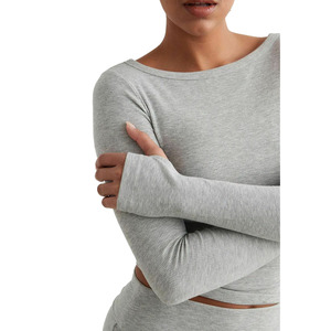 Haut court de yoga respirant et écologique pour femme, grande taille, à séchage rapide, anti-bactérien, avec logo personnalisé, en Spandex/Nylon - Product Image 4