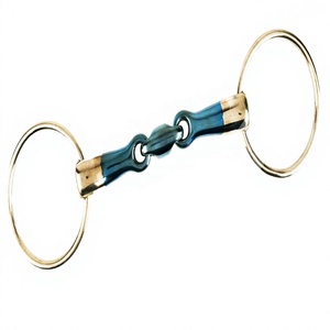 Bocado de acero inoxidable azul con anillo suelto para caballo, de la línea de productos Riaz Jamal Intel - Product Image 1