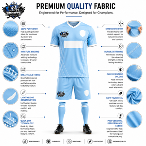 Wholesale Custom Soccer Uniform Manufacturer OEM Football Team Kits Breathable <b>Moisture</b> Wicking Uniforms For Adults - Product Image 3