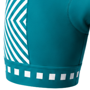 Short de cyclisme bleu sarcelle et blanc, rembourré, respirant, séchage rapide, extensible, pour vélo de route, course, entraînement, performance sportive - Product Image 2