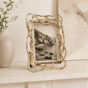Cadre photo en métal de luxe, abstrait, branche dorée, cadre moderne en alliage d'aluminium pour la maison, le salon, l'hôtel. - Product Image 6