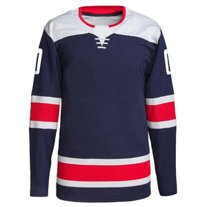 Nouveau maillot de hockey sur glace pour hommes, nom de l'équipe personnalisé, logo imprimé, maille respirante en polyester, antibactérien, séchage rapide, personnalisable - Product Image 3