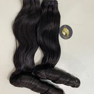 Perruque en cheveux humains Raw Vietnamese Fumi Curl Bouncy Egg, double trame, cuticules alignées, texture personnalisée, couleur naturelle, non-Remy, fabrication mécanique - Product Image 4