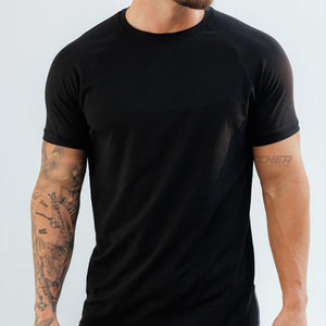T-shirts de sport personnalisés pour hommes, 100% coton, tissu tricoté, impression de logo personnalisée, séchage rapide, respirant, vêtements de fitness - Product Image 2