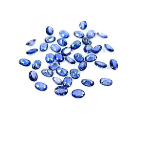 Zafiros azules naturales de Ceilán sin tratar, calibrados en forma ovalada de 3x5 mm, piedras preciosas de zafiro azul facetadas naturales sueltas para la fabricación de joyas. - Product Image 1