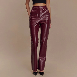 Pantalon en cuir sur mesure de qualité supérieure pour hommes – Noir, taille mi-haute, imperméable, hiver, délavé, respirant, écologique, léger – Vente en gros - Product Image 4