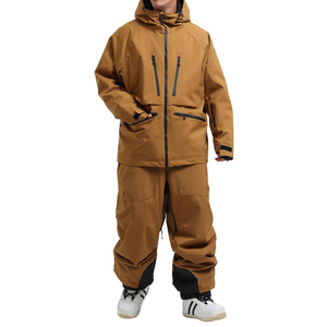 Combinaison de ski unisexe avec fermeture éclair, imperméable, coupe-vent, écologique, respirante, séchage rapide, à capuche, doublure polaire isolante, jupe de neige amovible - Product Image 3