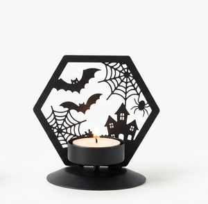 Halloween Black Ghost Design <b>Tea</b> <b>Light</b> <b>Candle</b> Holder Flameless <b>Candle</b> Halloween Home Decorations On Sale - Product Image 6
