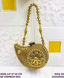 Handmade Satin Bird Shape <b>Clutch</b> Purse for Women | Designer Evening Party <b>Wedding</b> <b>Clutch</b> Bag with Pearl and Ring Strap - Product Image 2