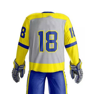 Nouveauté, ensembles d'uniformes de hockey sur glace de haute qualité, dernier design, technique de broderie, 100% polyester, personnalisable - Product Image 6