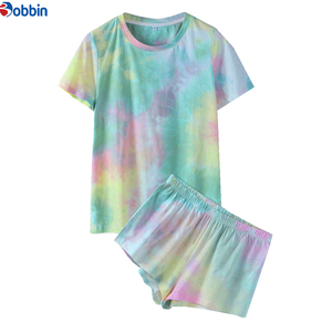 Conjunto deportivo personalizado para hombre, talla grande, transpirable, cómodo, unisex, conjunto de pantalones cortos con efecto tie-dye, nueva colección de verano - Product Image 1