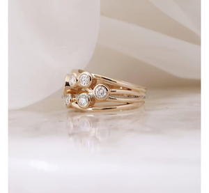 Anillo de compromiso/boda vintage hecho a mano en oro amarillo de 14 quilates con diamante tallado en laboratorio IGI, unisex, oro blanco fino, aniversario - Product Image 4