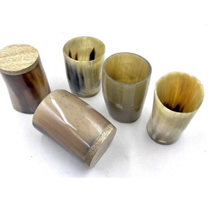 แก้ววอดก้าทำจากเขาควายธรรมชาติ แก้วเตกีลามินิ ทำจากเขาควายโบราณ งานเลียนแบบ งานฝีมือรักษ์โลก ของสะสมงานศิลปะ - Product Image 3