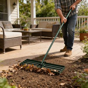 Rastrello Livellante per Prato con Manico Lungo 79,5 cm, Attrezzo Resistente per Giardino, Campo da Golf, Compost e Sabbia - Product Image 5