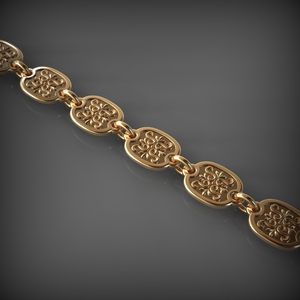Pulsera Clásica Vintage Chapada en Oro de 14k/18k con Diseño de Flores, Joyería Unisex para Uso Diario, Regalo para Fiestas - Product Image 3