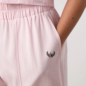 Pantalones Anchos de Pierna Ancha para Mujer, Color Rosa Rubor, Cintura Alta Elástica, Ropa Deportiva Informal, Cómodos y a la Moda - Product Image 6