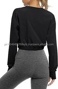 Long Sleeve Cropped Workout Shirts Athletic Gym Yoga Crop <b>Tops</b> <b>for</b> <b>Women</b> Tees Customize High Demand Croptop <b>for</b> <b>Womens</b> - Product Image 4
