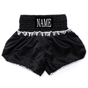 High Quality Thai Shorts OEM Manufacturing Custom Logo <b>Athletic</b> Fit Breathable Satin Fabric Training Shorts for Gym - Product Image 1