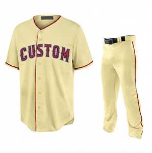 Conjunto de Pantalones y Camiseta de Béisbol con Serigrafía, 100% Poliéster, Cintura Elástica, Transpirable, Cuello Redondo, Manga Corta - Product Image 1