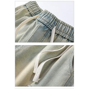Pantalones Cortos Cargo para Hombre, Cintura Media, con Cordón, de Algodón, Estilo Bermuda, Casuales, de Color Sólido, Transpirables, Estilo Urbano - Product Image 5