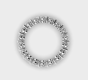 Anillo de boda de eternidad completa de oro blanco de 14K con diamantes cultivados en laboratorio de corte ovalado de 4.50 CTW y engaste compartido al por mayor - Product Image 5